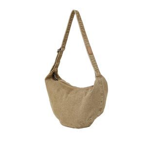 Small Washed Crescent Canvas Crossbody Handbag Shoulder Bag Purses Men :'D